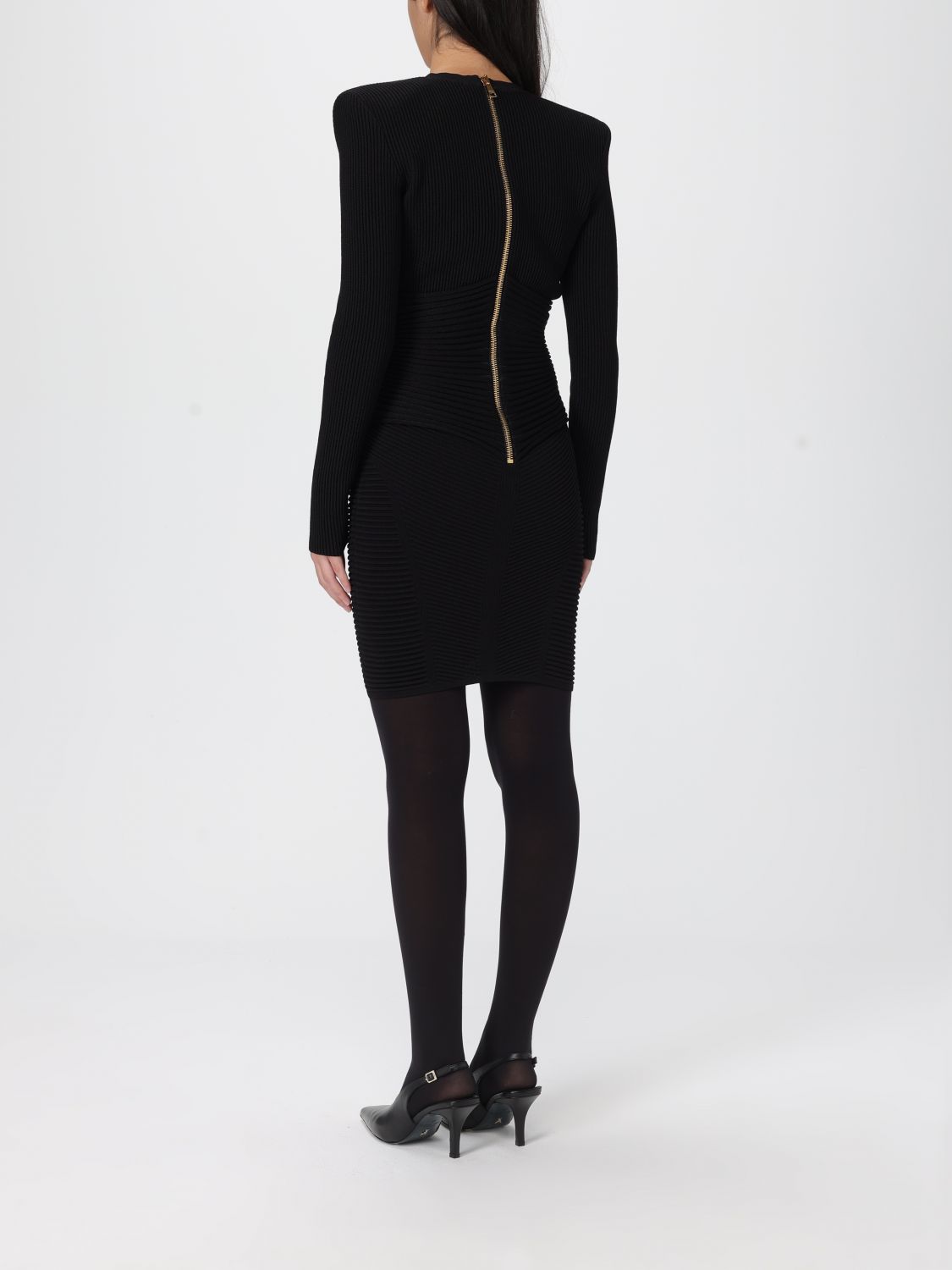 Ribbed bodycon dress - Black