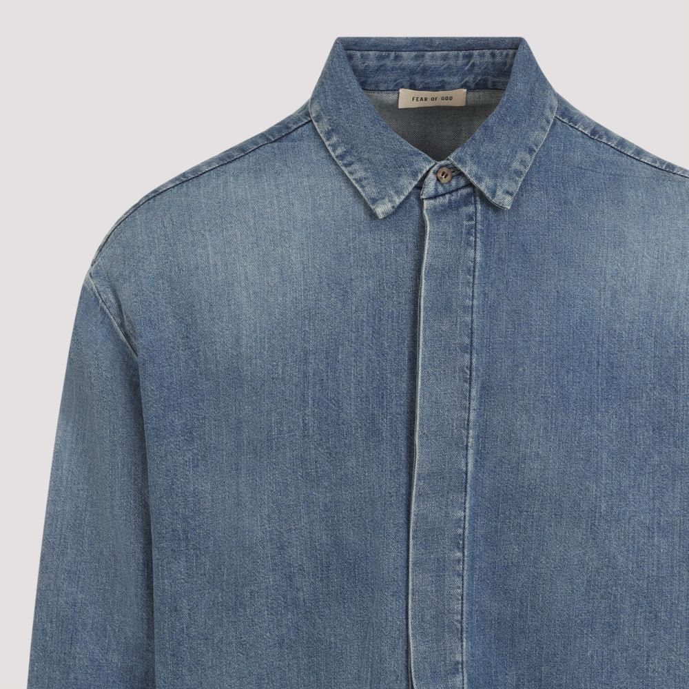 Denim Medium Blue Cotton Shirt