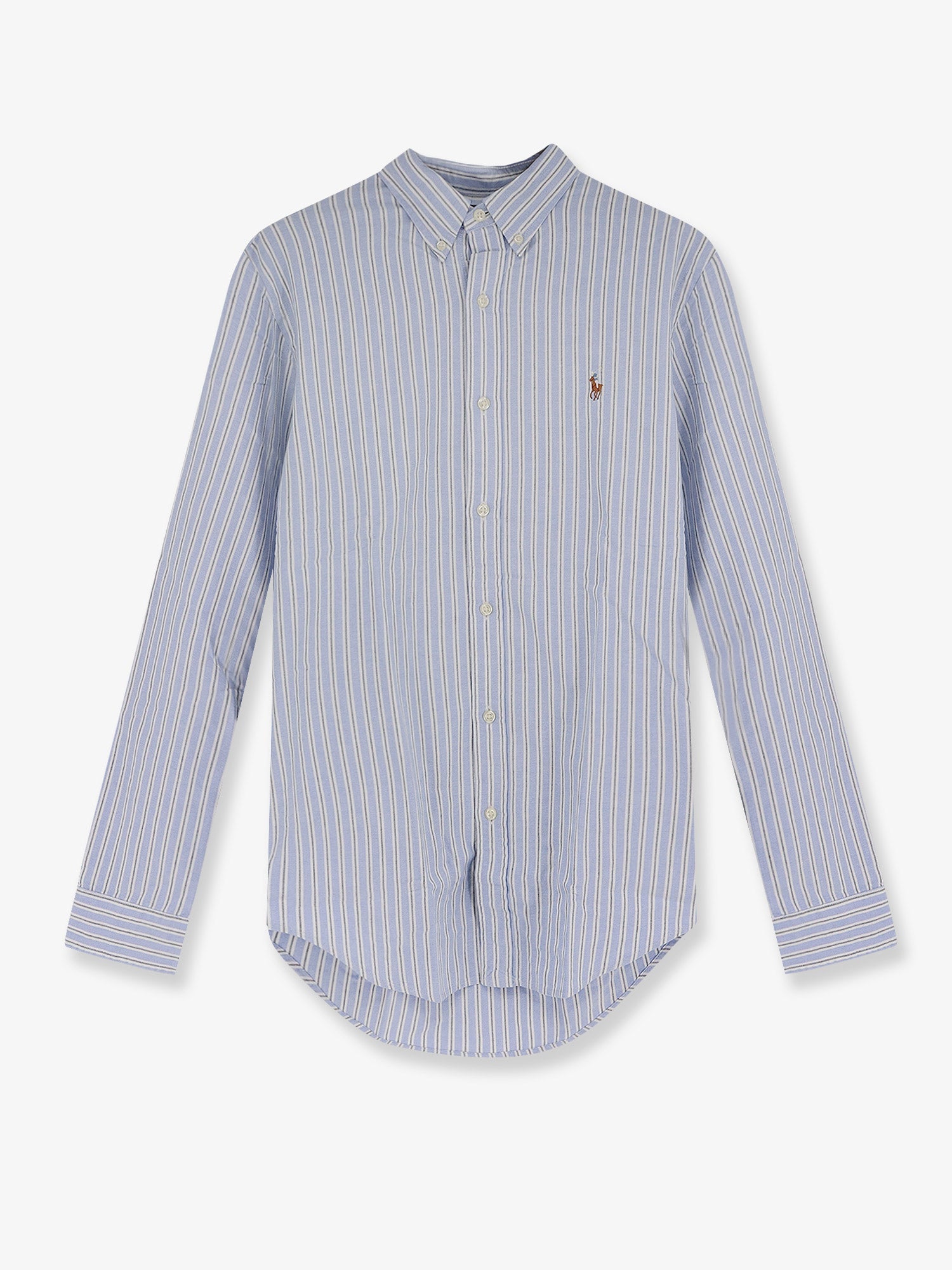 Slim-Fit Striped Cotton Shirt — Blue