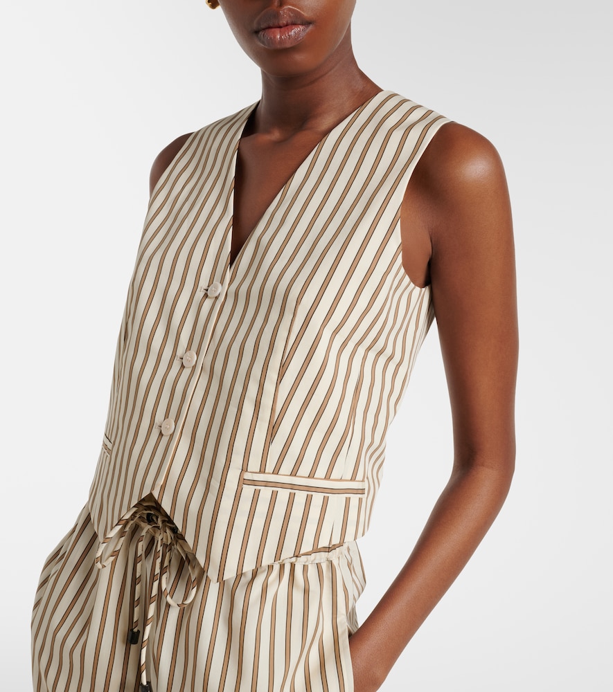 Fauno striped cotton and silk vest