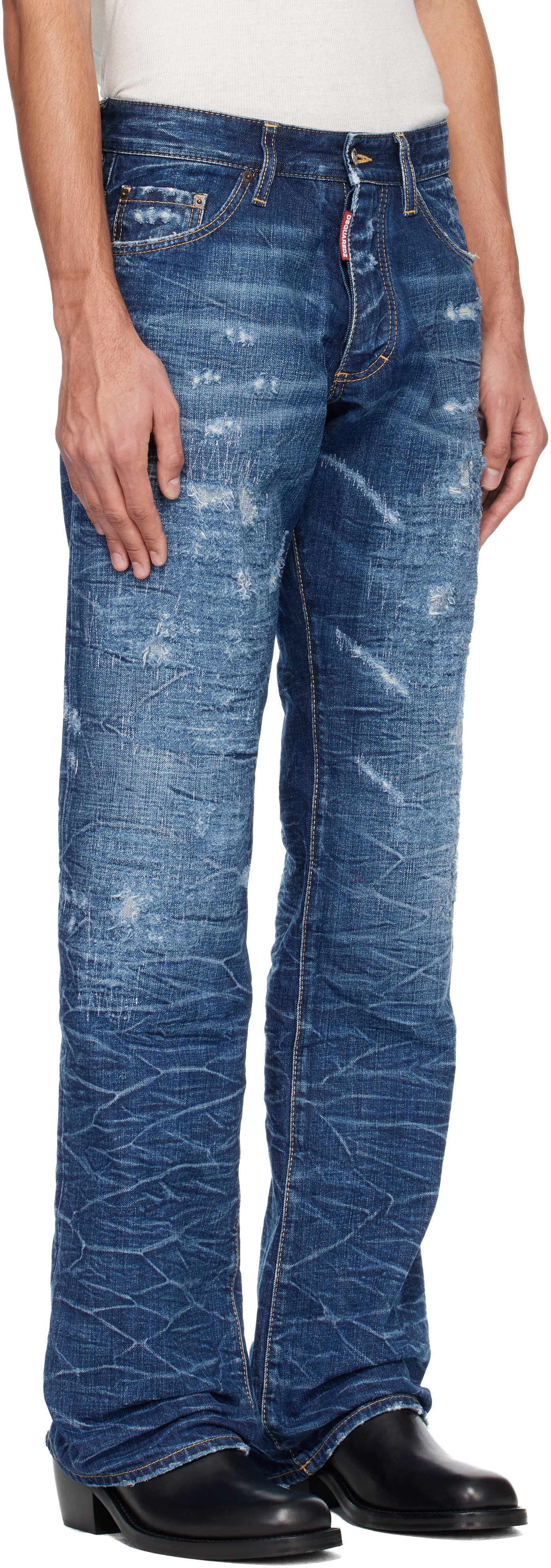 Navy Dark Scratch Wash 'The American' Jeans
