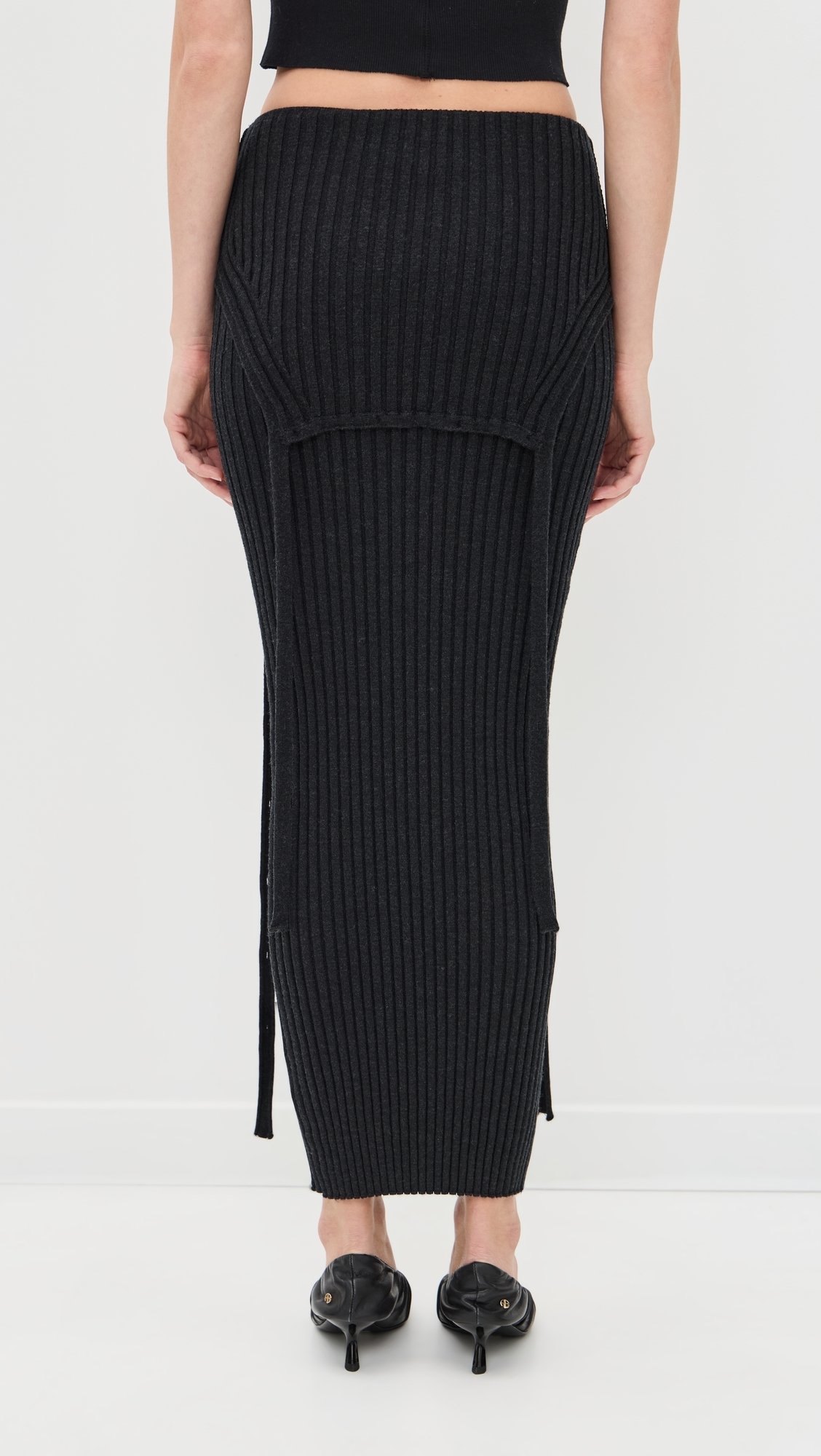 Flipped Skirt Charcoal Melange