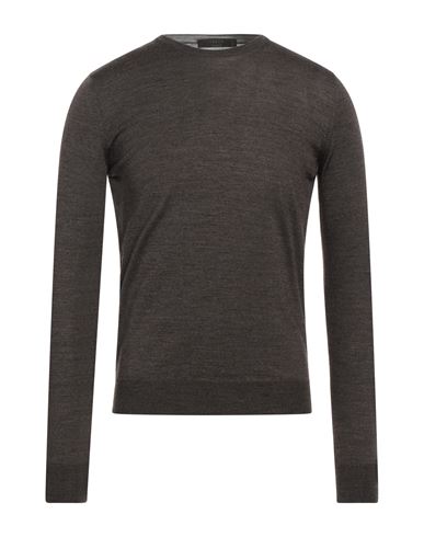 Man Sweater Dark brown Size 48 Merino Wool, Silk
