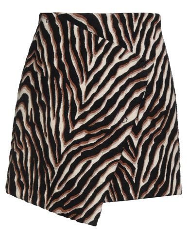 Woman Mini skirt Black Size 2 Virgin Wool, Cotton, Polyamide, Silk