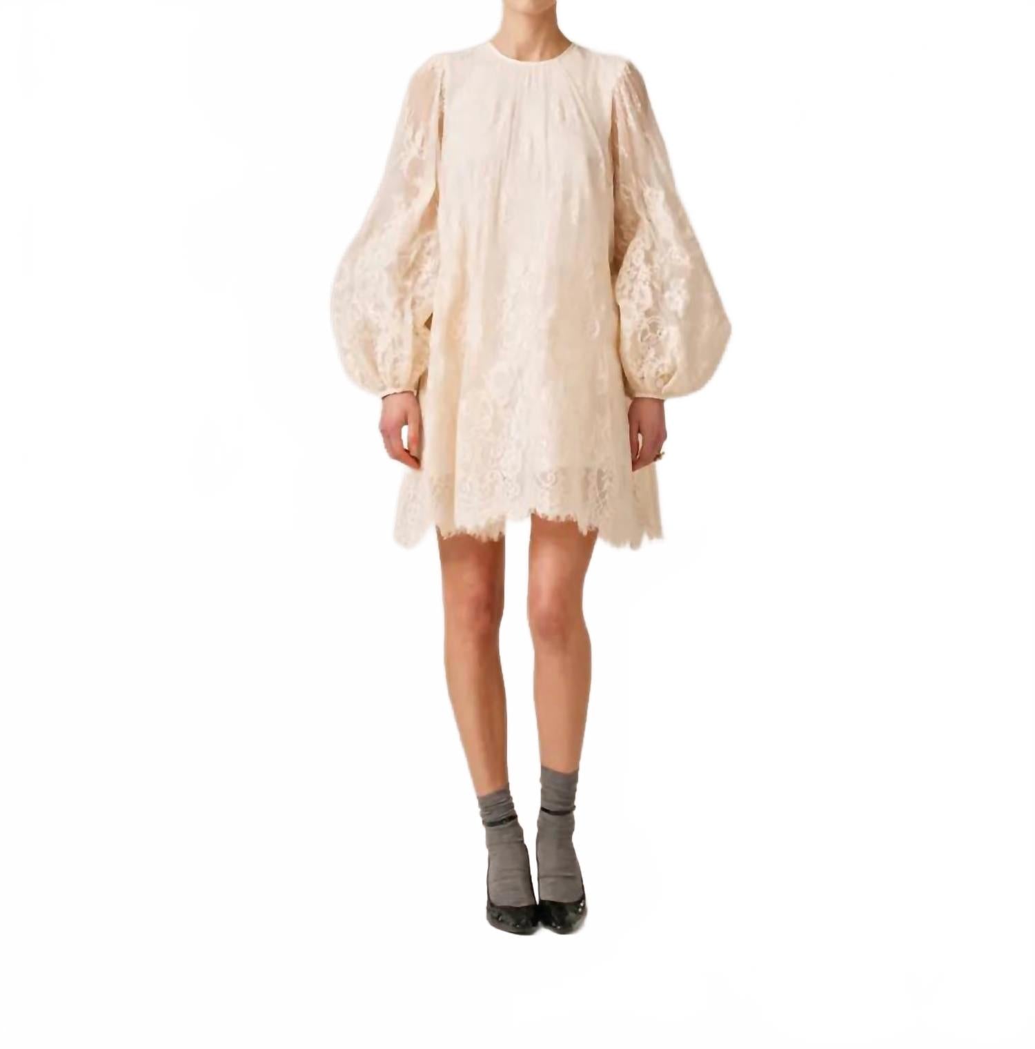 Lace Mini Dress In Cream
