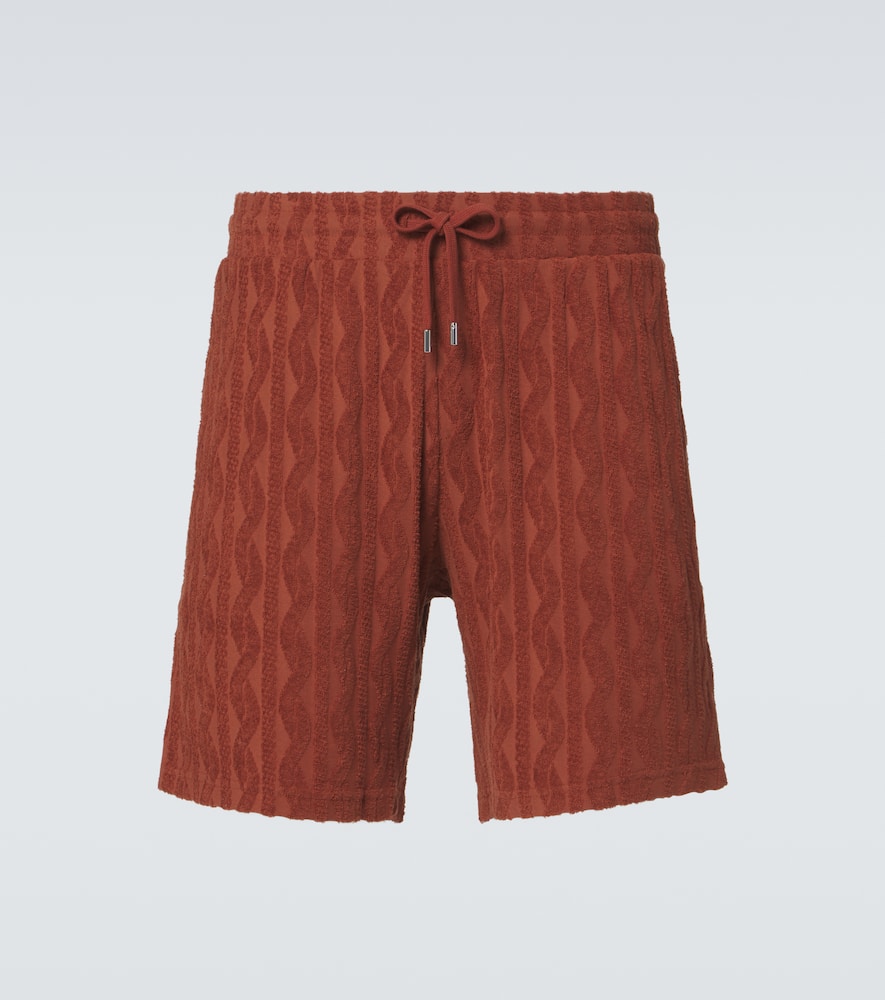 Augusto cotton terry jacquard shorts
