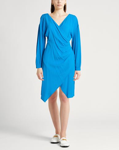 Woman Midi dress Azure Size 4 Acetate, Silk