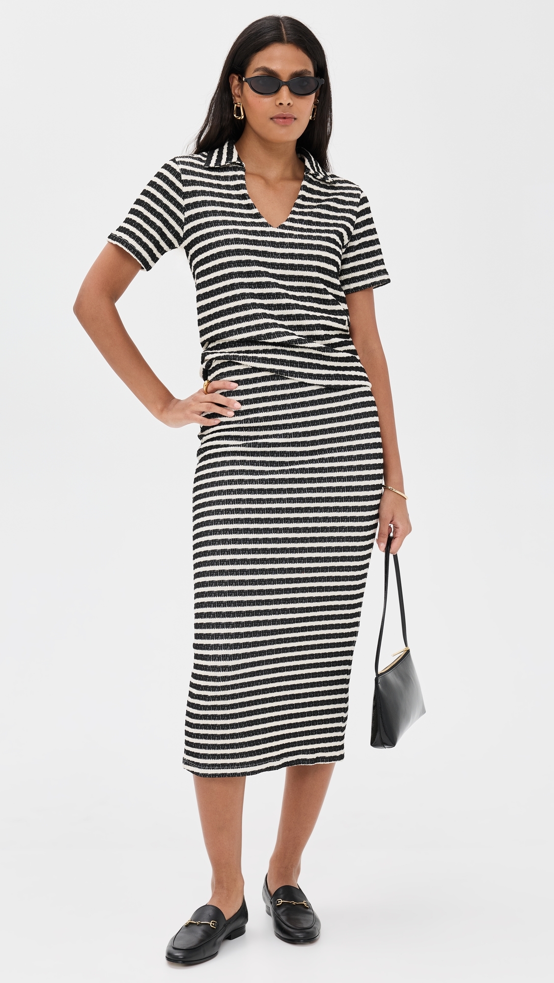 Mila Polo Top Black Stripe