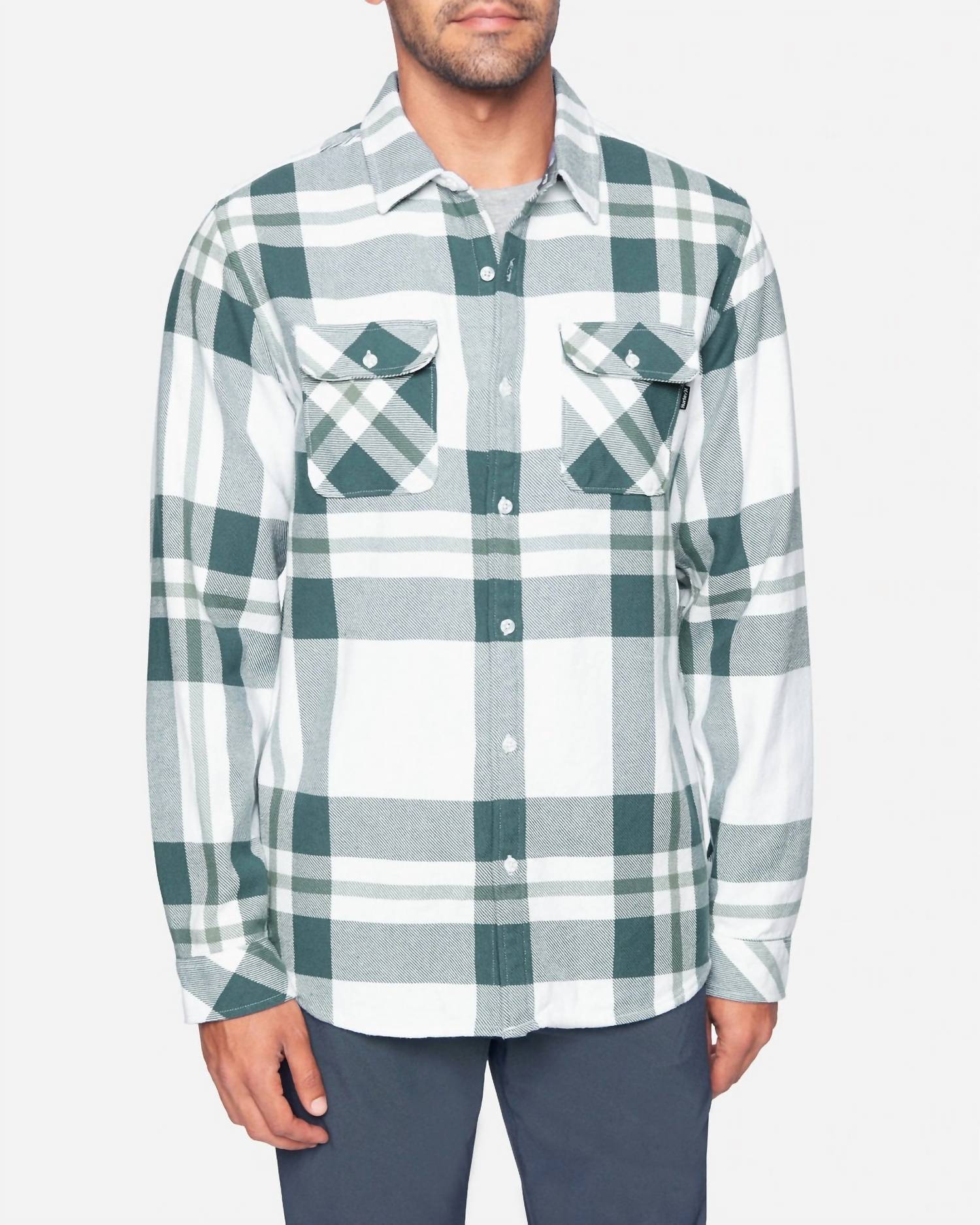 Santa Cruz Heavy Weight Flannel Shirt In Pure Platinum