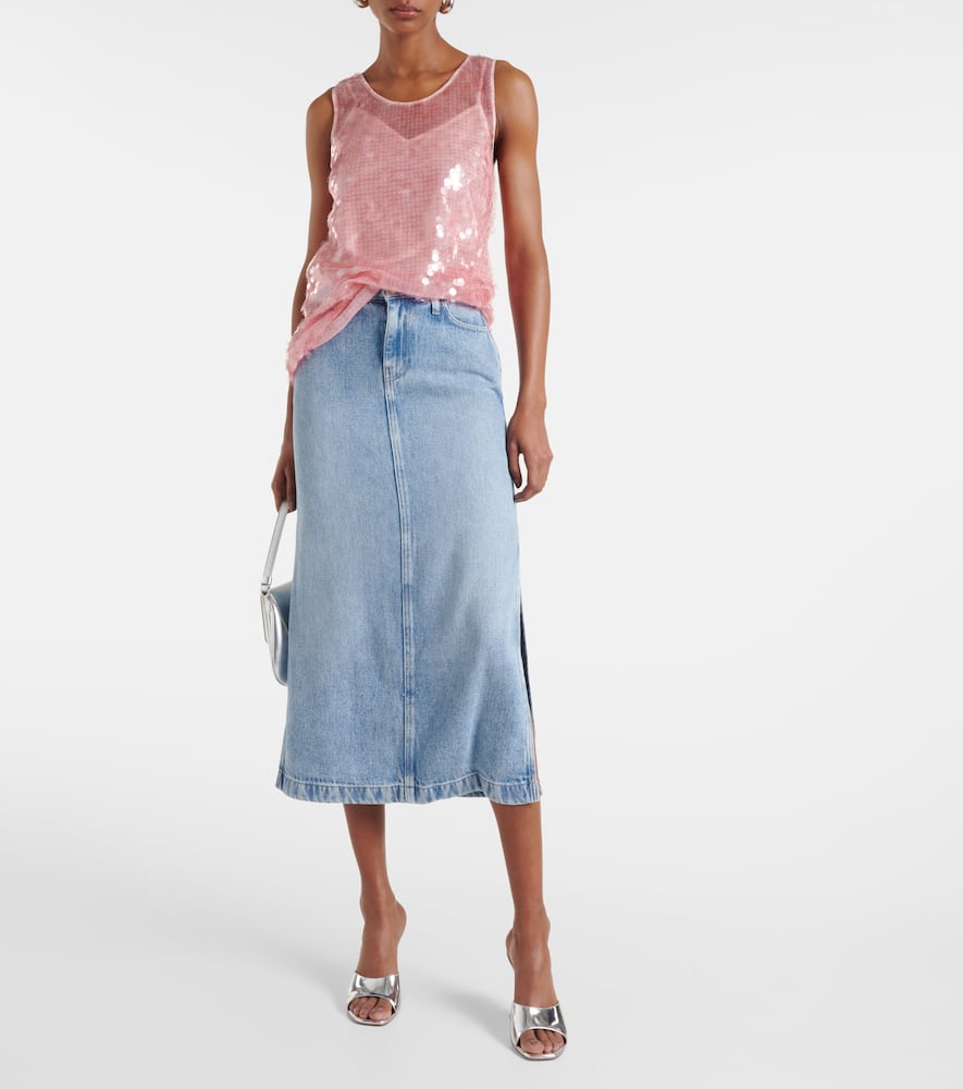 7 For All Mankind Pleated denim jumpsuit