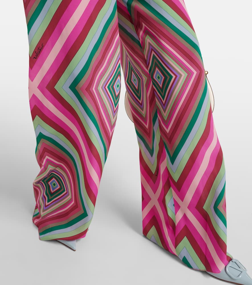 Printed silk palazzo pants