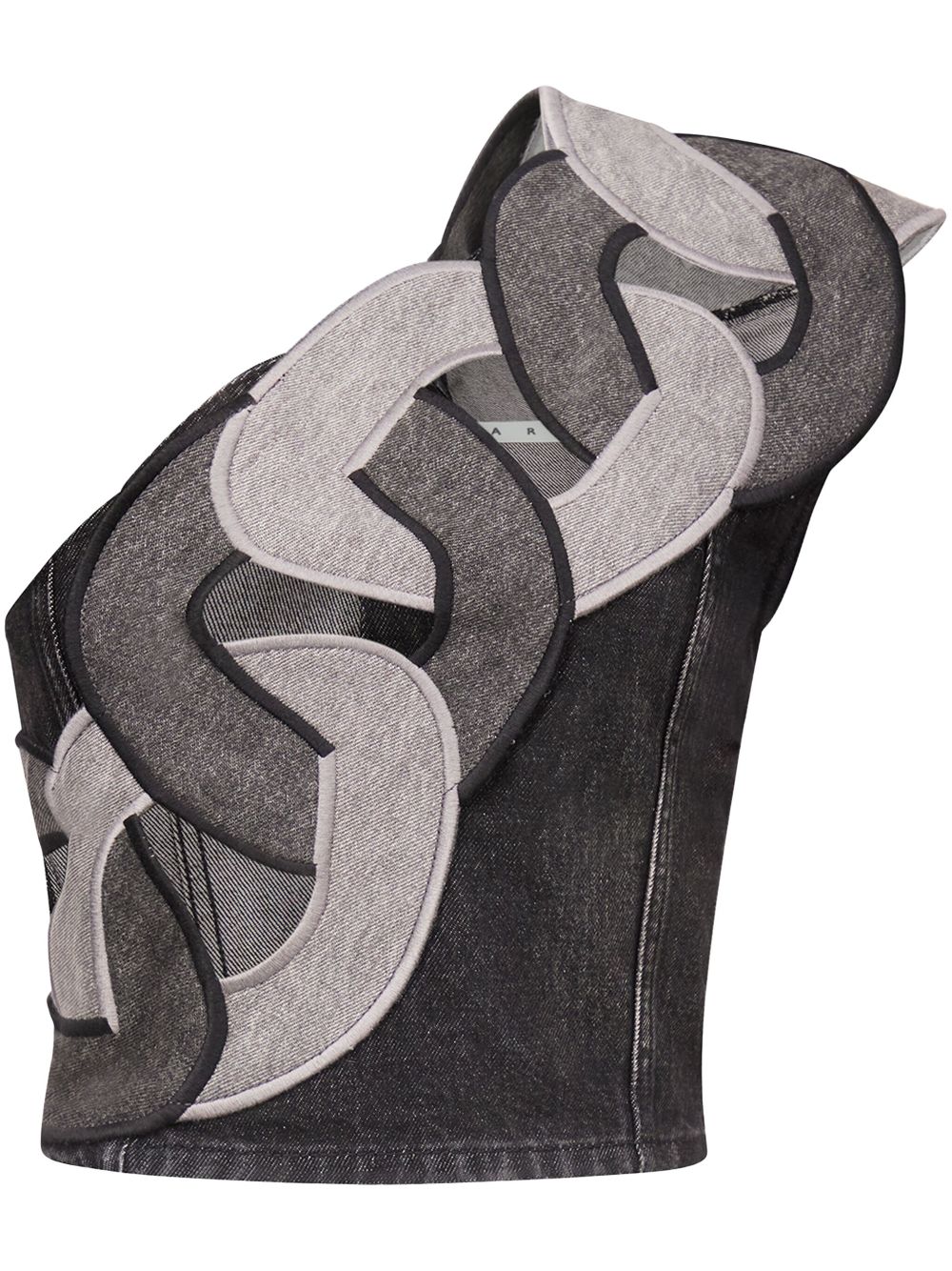 Chain-detail off-shoulder top - Grey