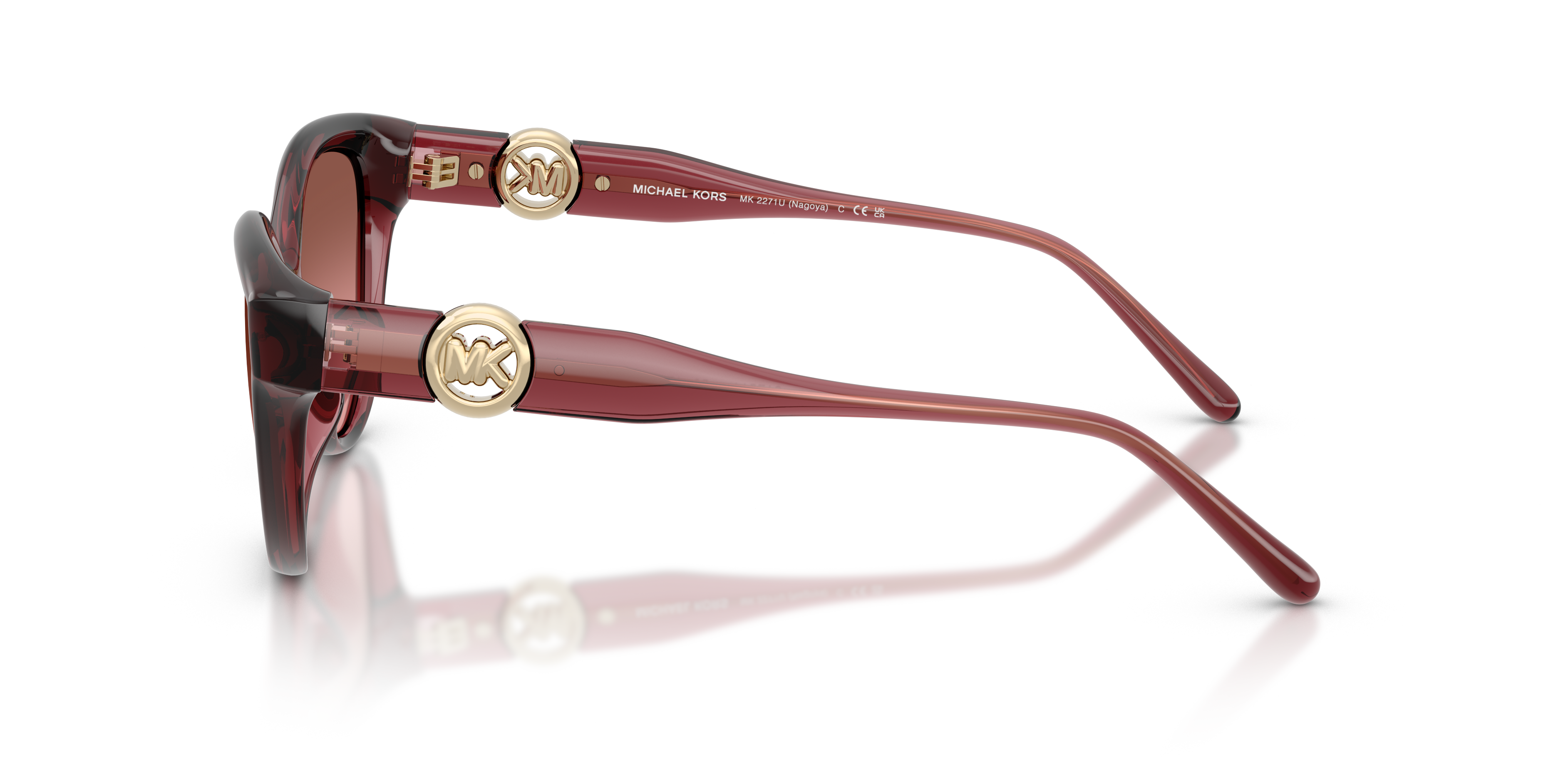 Michael Kors Vrouw Michael Kors MK2271U NAGOYA 317511 Zonnebrillen Geïnjecteerd Bruin Bruin Kattenoog Normaal Genuanceerd