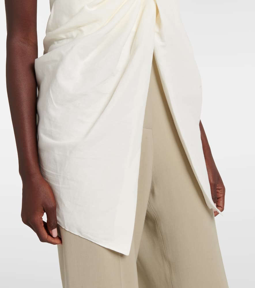 Tuiren draped linen and cotton-blend top