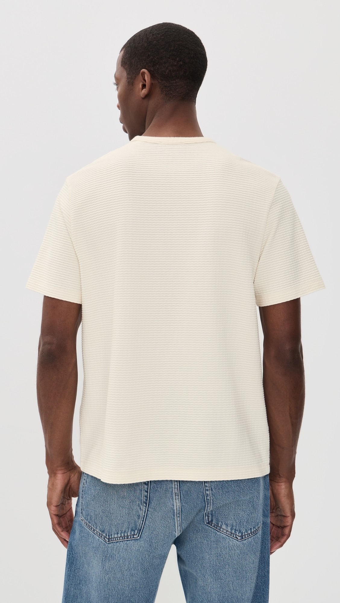 Jacquard Stripe Tee Cream