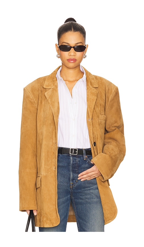 Smythe Suede Weekend Jacket in Cognac.  XS/S. Also in