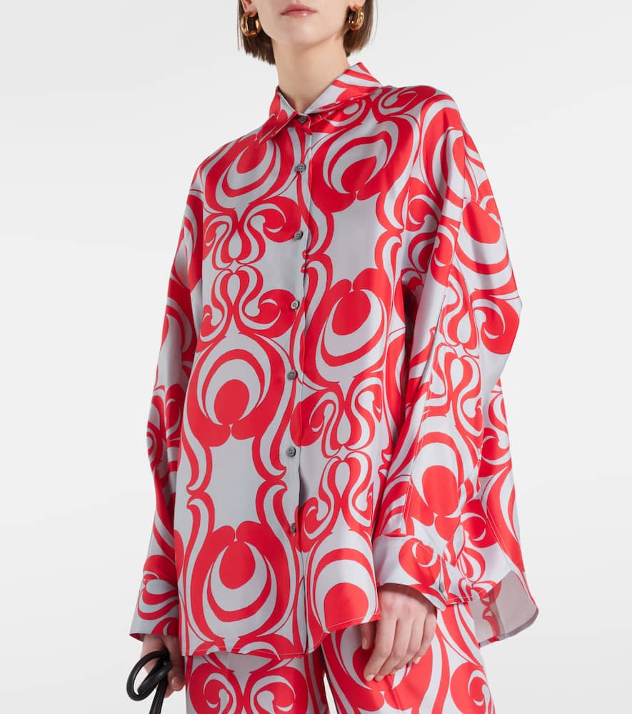Printed silk twill shirt