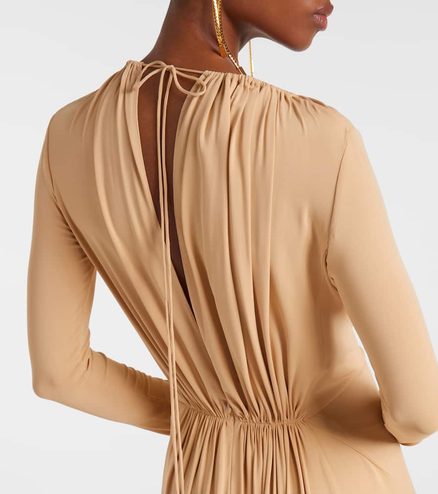 Asymmetric draped gown