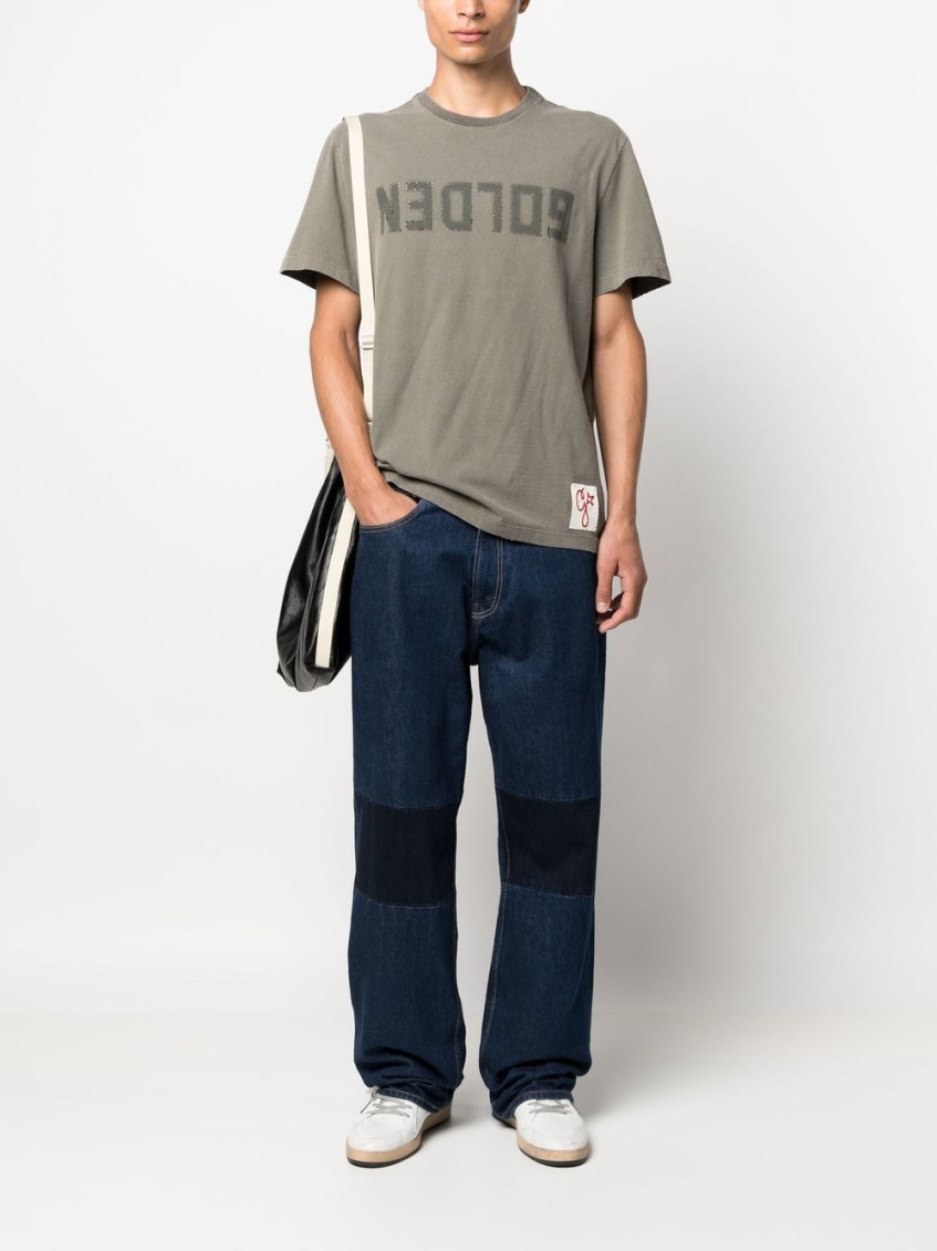 Green Logo cotton t-shirt
