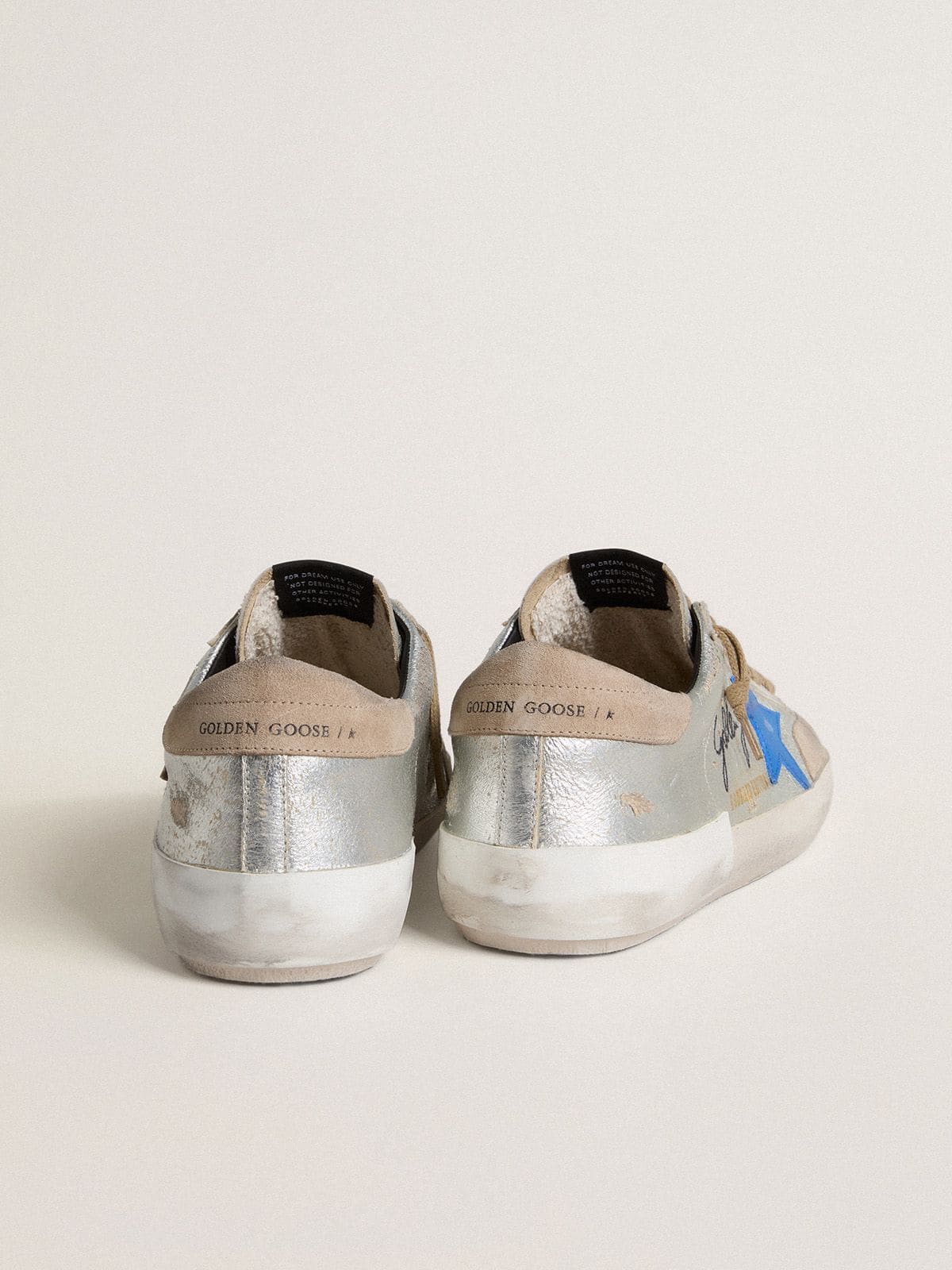 Golden Goose - Men's Super-star Ltd In Silver Metallic Suede With Leather Star And Suede Heel Tab, Man
