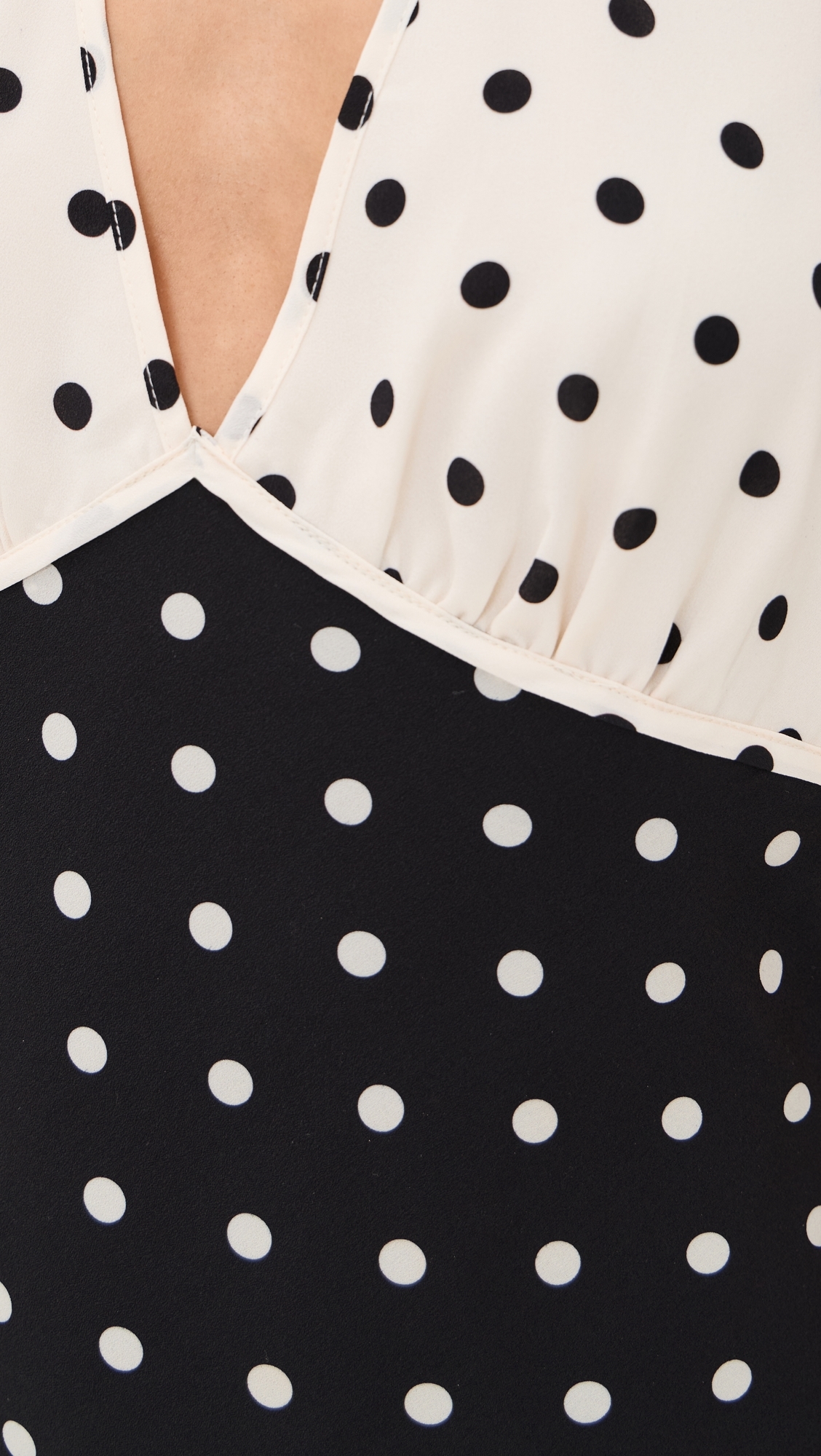 Polka-Dot Mini Dress Black/Cream