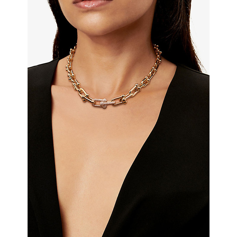 Womens Tiffany Hardwear 18ct Yellow-Gold and 3.19ct Diamond Necklace