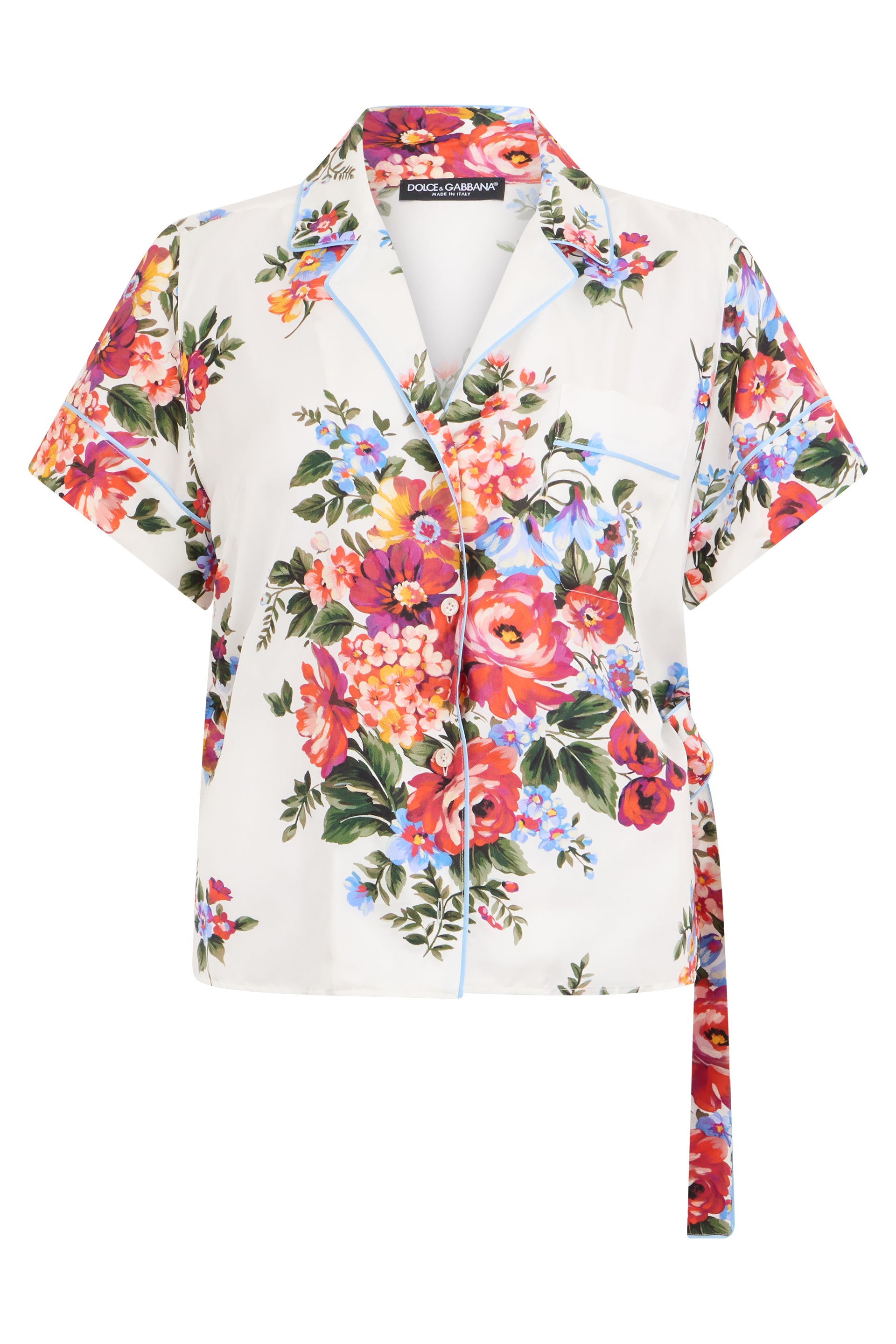 Floral Silk Shirt — White