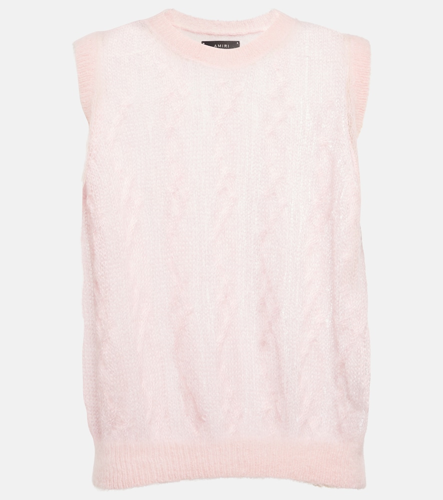 Openwork alpaca and mohair-blend vest