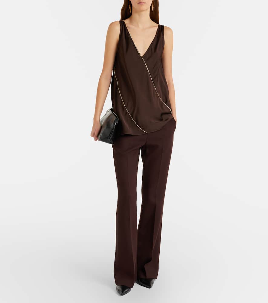 Embellished satin top