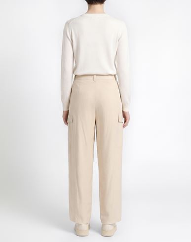 Woman Pants Beige Size 12 Viscose, Linen