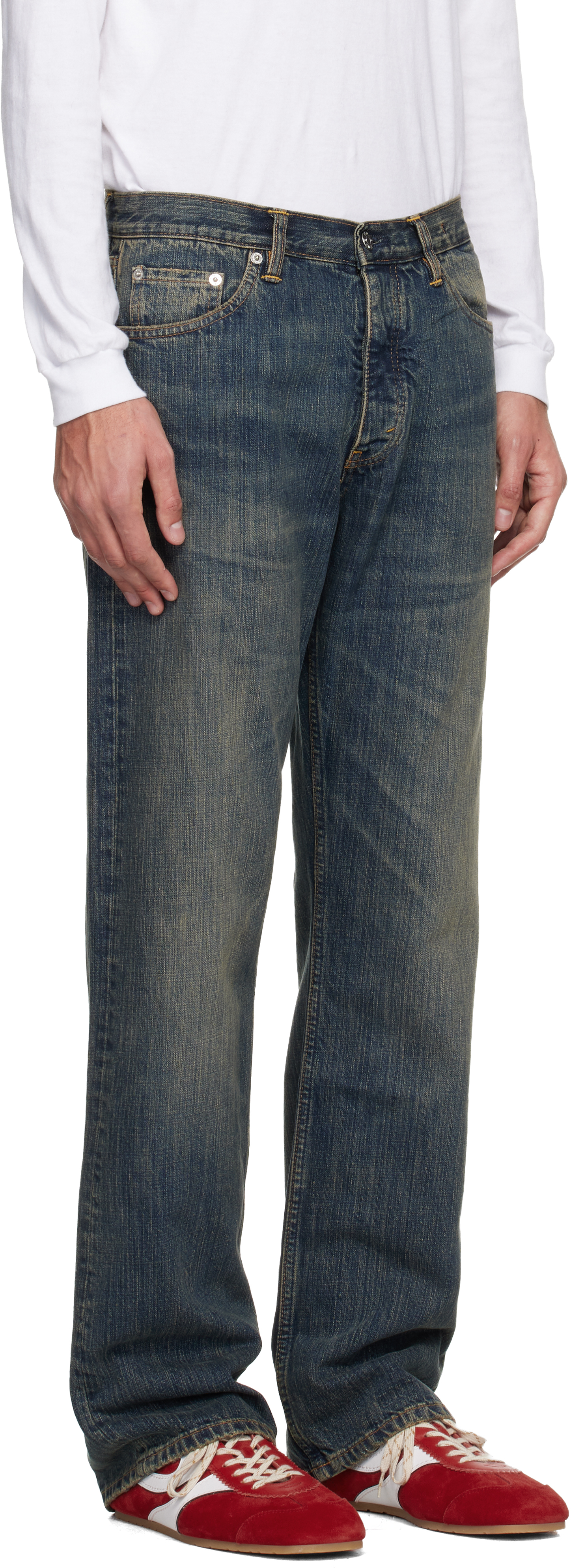 Blue Relaxed Bootcut Rush Jeans
