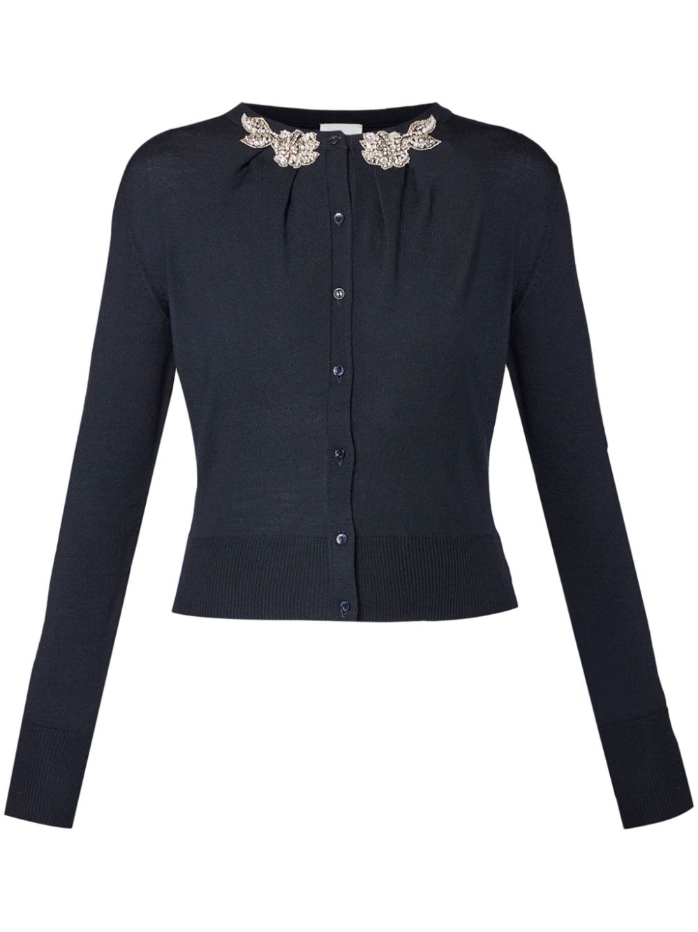 Draped-detail cardigan - Blue