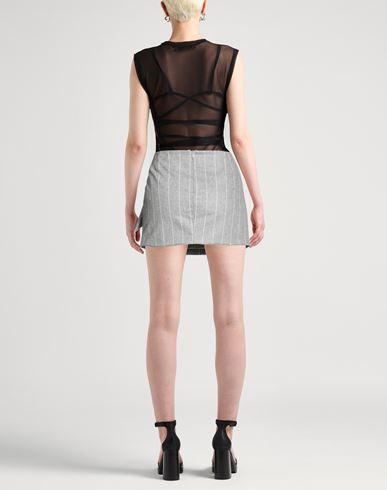 Woman Mini skirt Grey Size S Wool, Cashmere