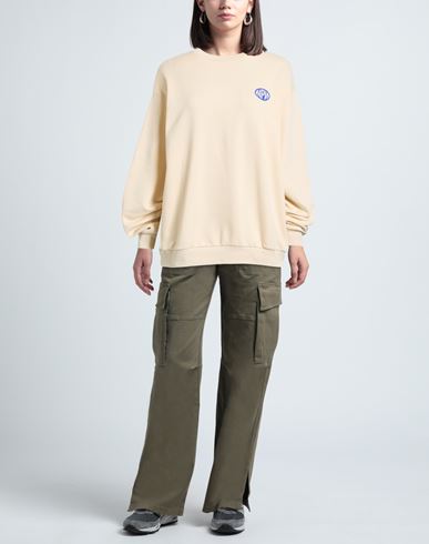 Woman Sweatshirt Sand Size S Cotton