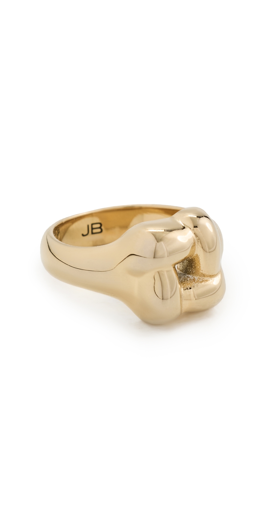 Woven Square Signet Ring High Polish Gold