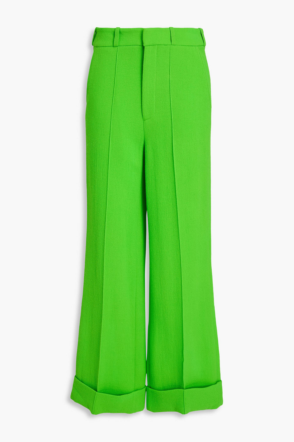 Wool-crepe wide-leg pants - Green - IT 38