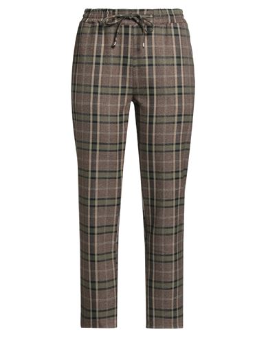 Crochè Woman Pants Brown Size M Polyester, Viscose, Elastane, Polyamide, Metallic fiber