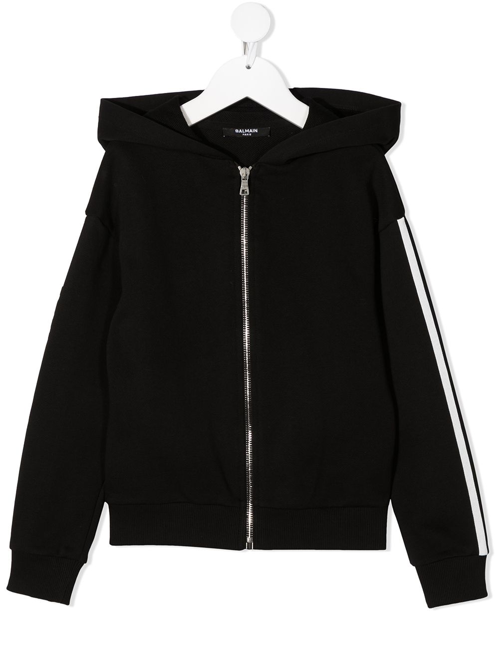 Side-logo zipped hoodie - Black
