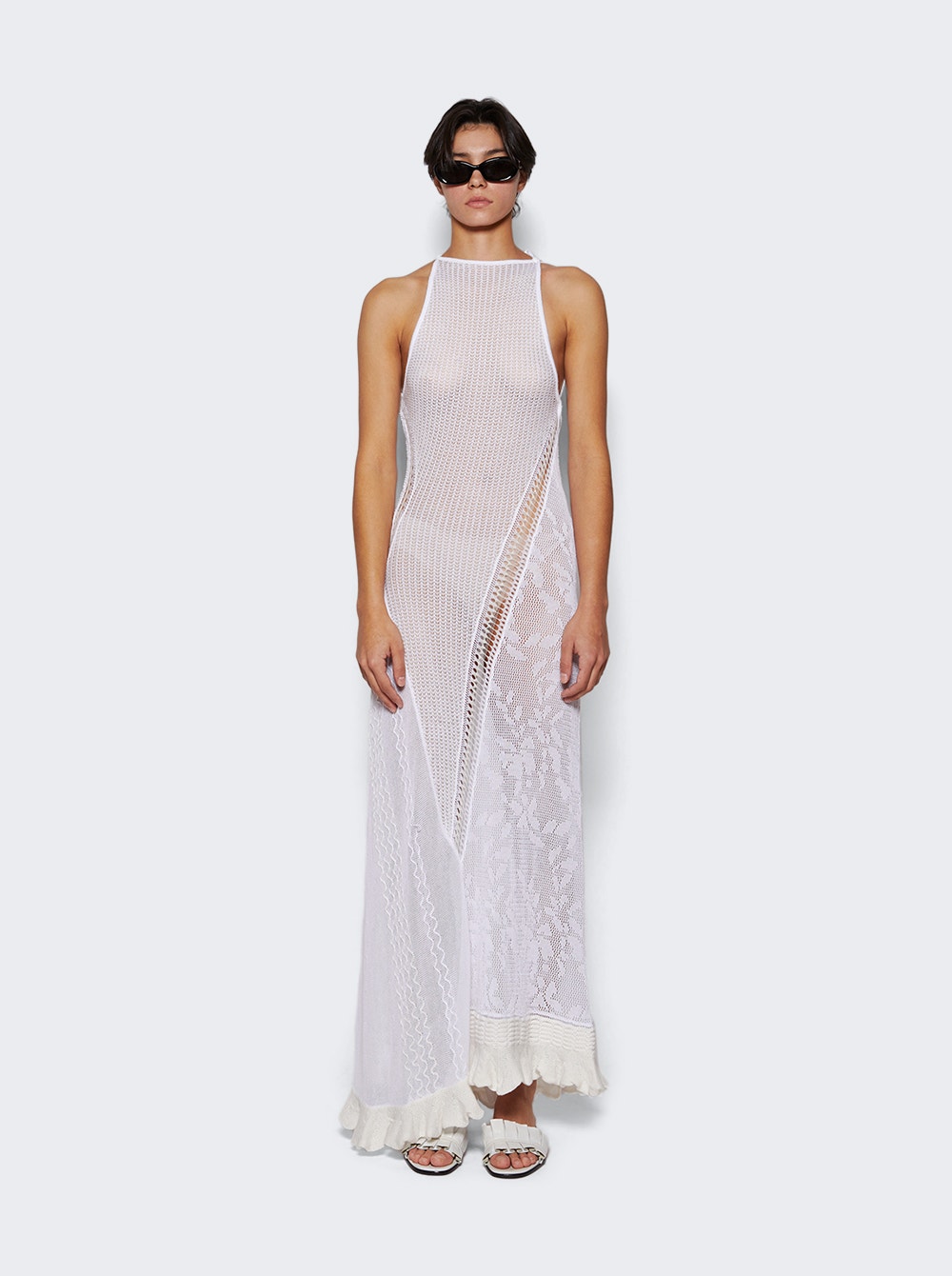 Lily knitted maxi dress - White