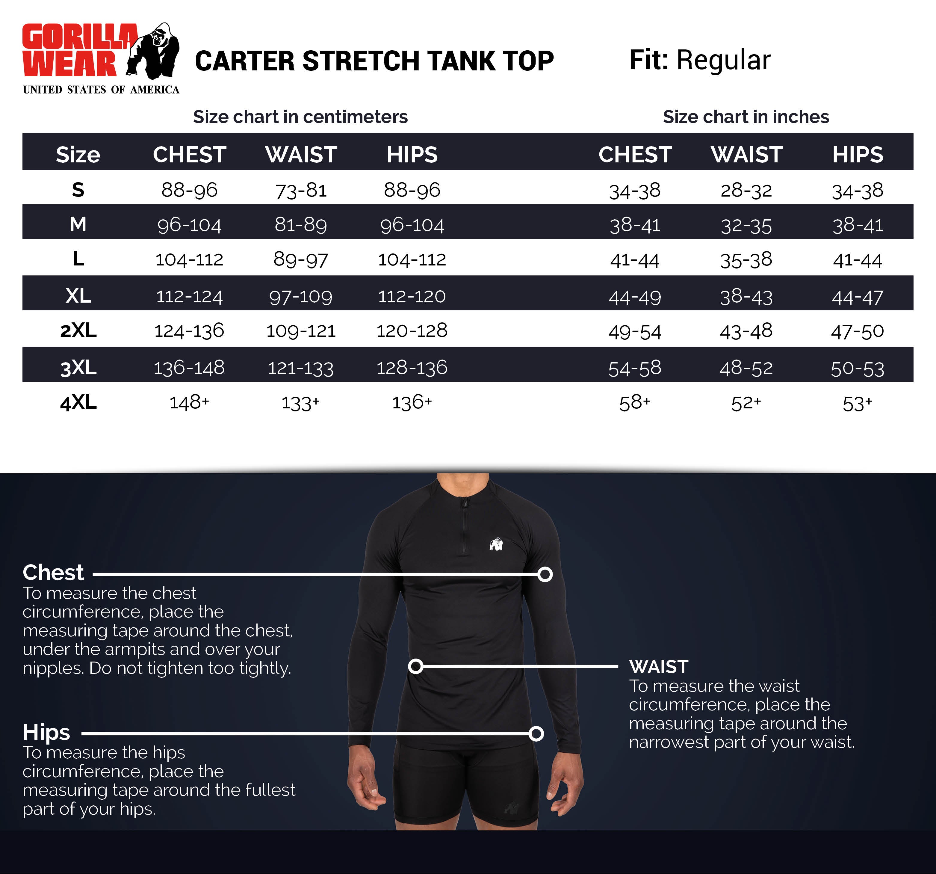 Carter Stretch Tank Top - Black