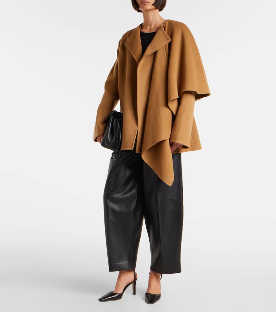 Dak caped wool-blend coat
