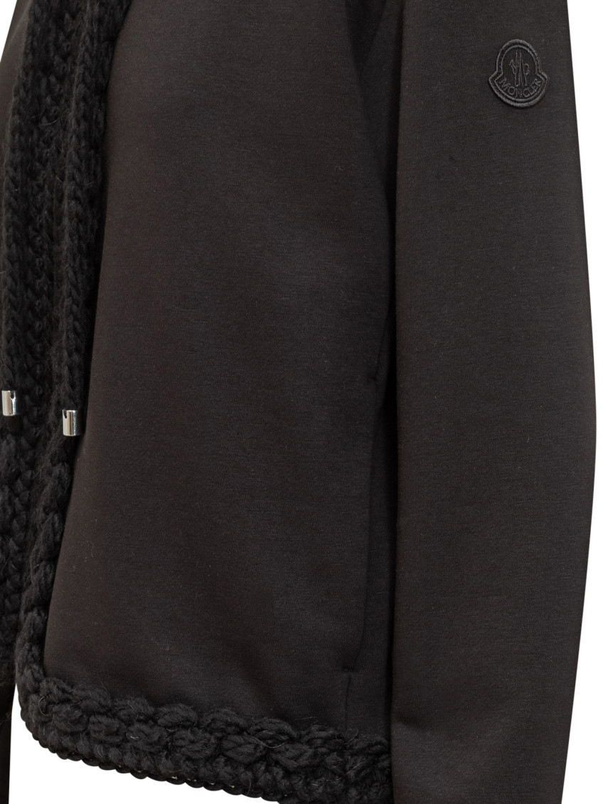 Black Solid Hood Sweatshirt