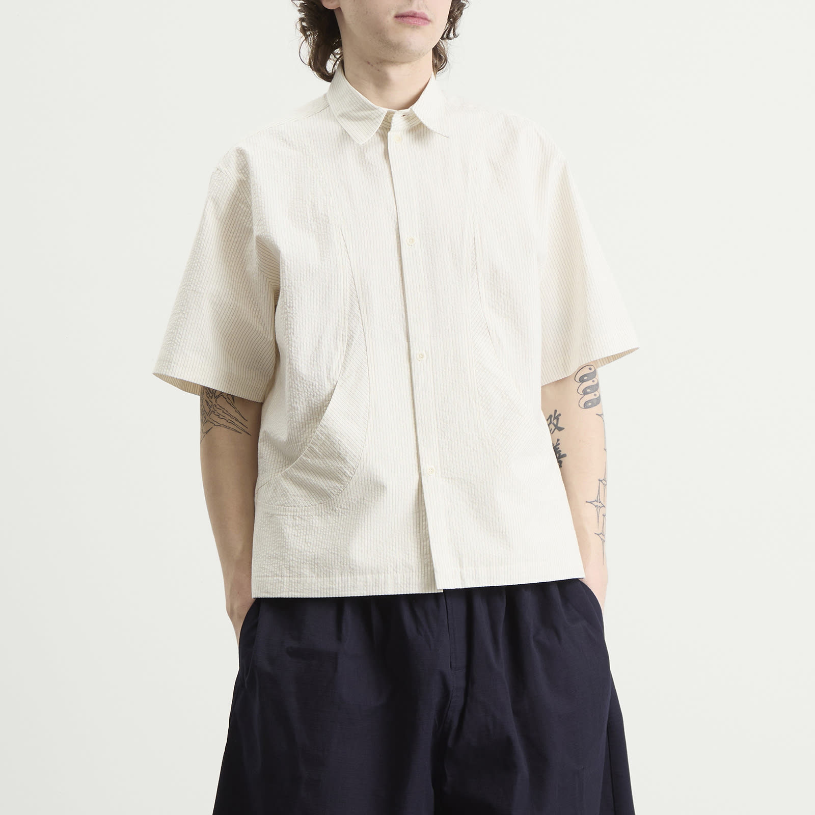 Men's Takeshi Shirt in Ivory Stripe
