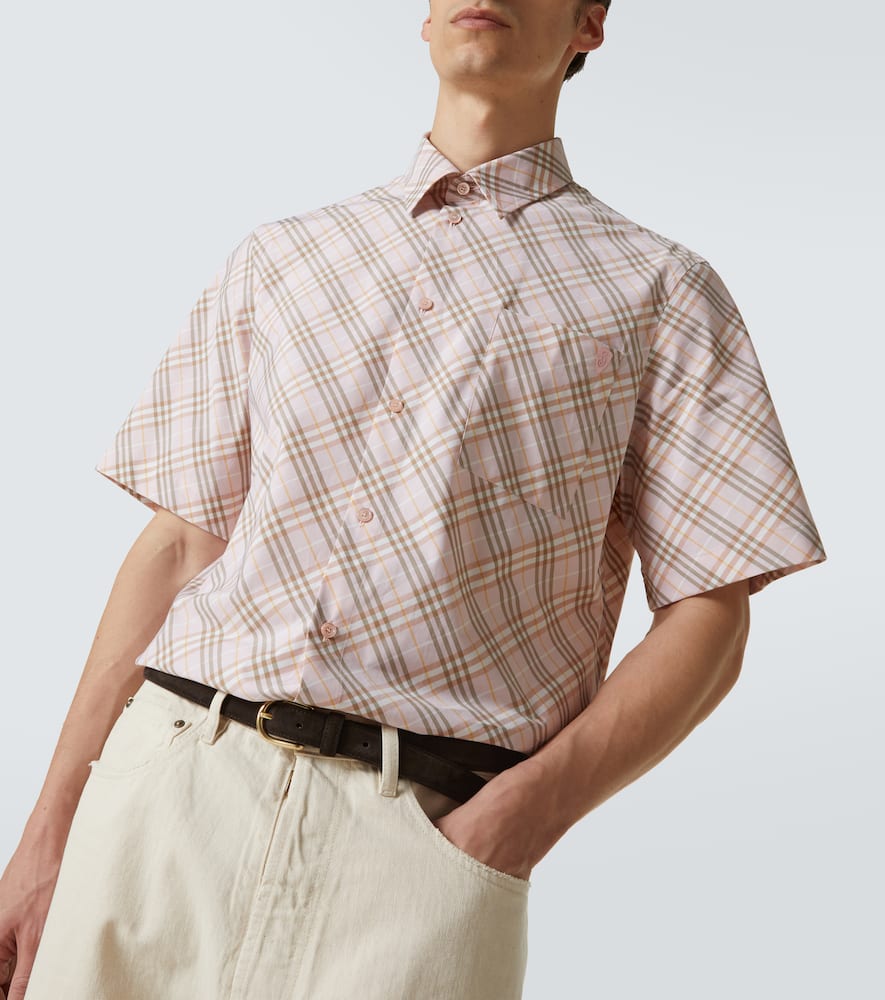 Check cotton bowling shirt