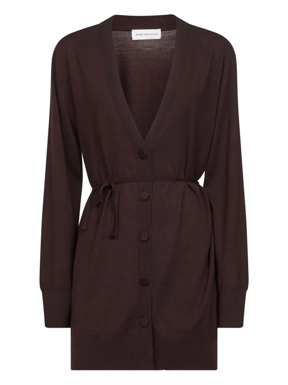 Tibati Long Cardigan With Thin Belt