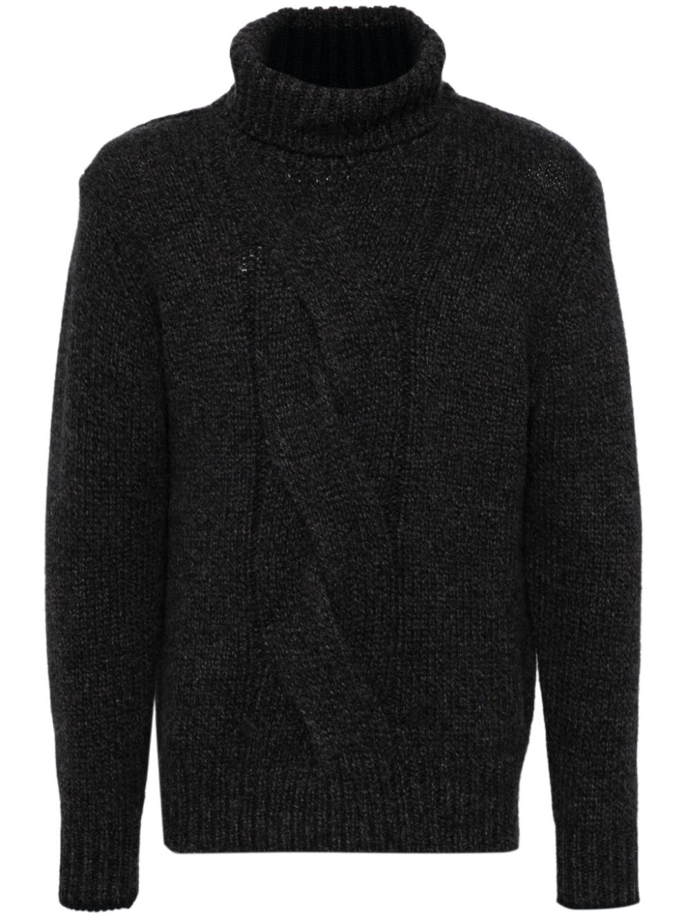 Cable-knit cashmere jumper - Brown