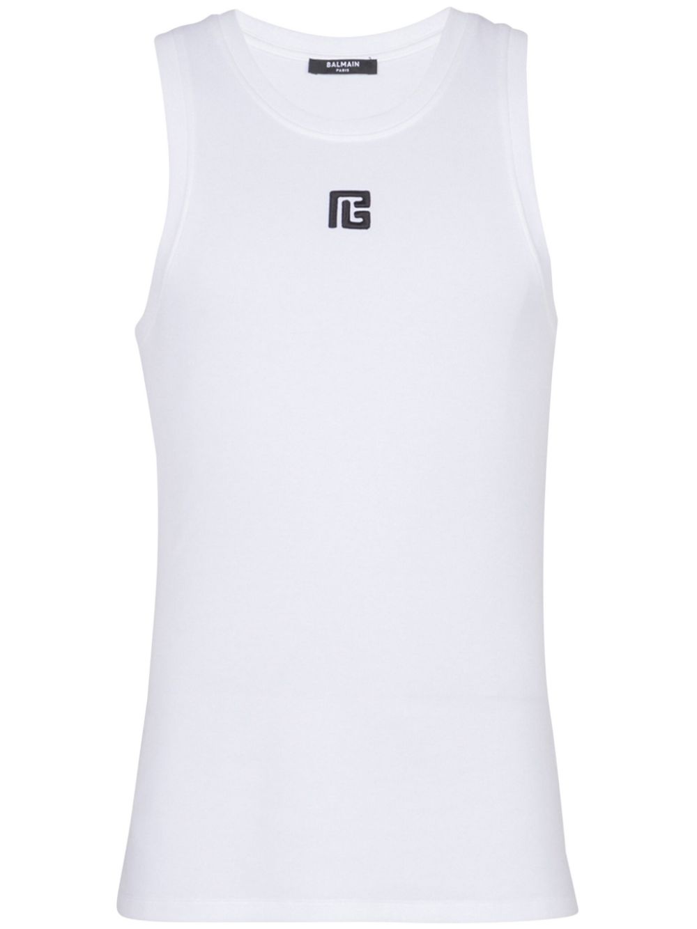 Logo-embroidered tank top - White