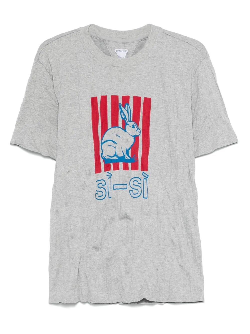 Graphic Rabbit-Print Crushed Cotton Jersey T-Shirt