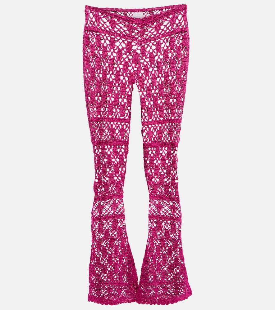 Bianca crochet flared cotton pants