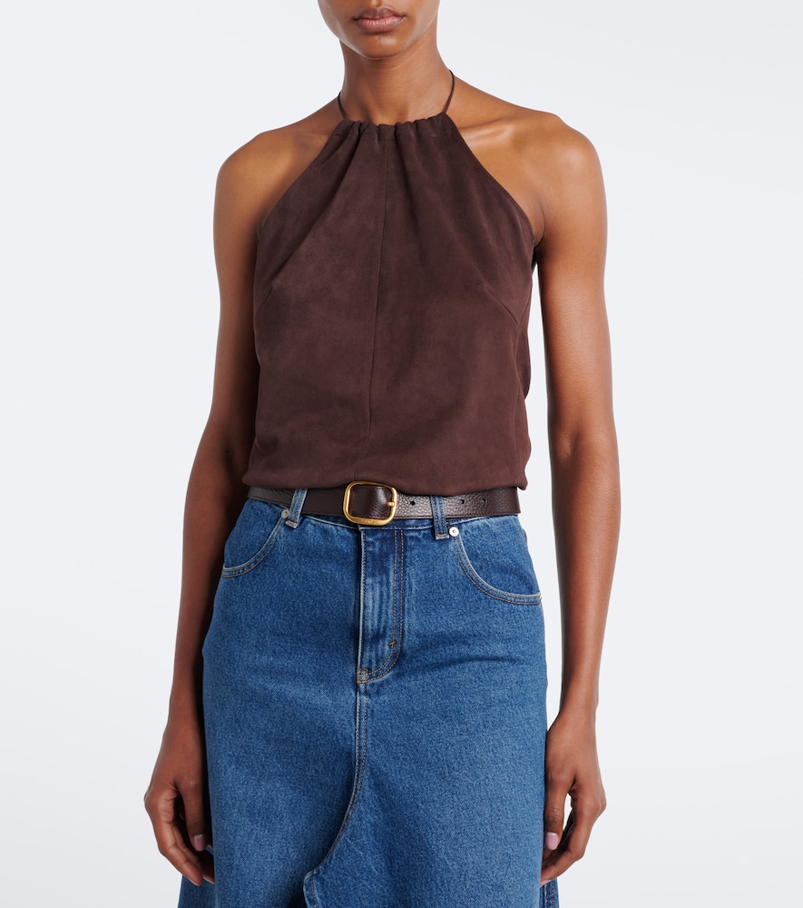 Rosie halterneck suede top